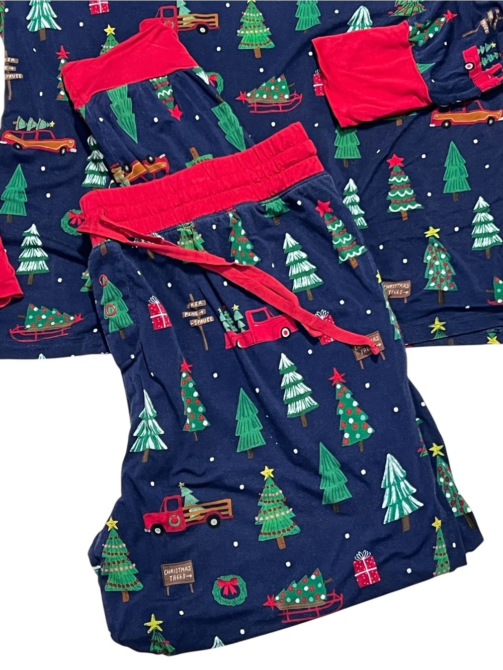 Little Sleepies Pajamas Set Womens Large Christmas Trees Pickup Truck Lunaluxe - Picture 2 of 10